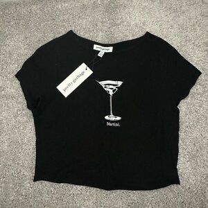 Pretty Garbage Martini Crop Top Size Small